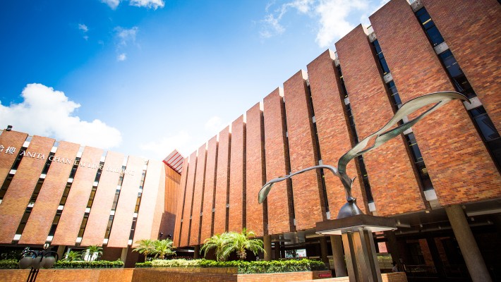Red-brick campus architecture at The Hong Kong Polytechnic University